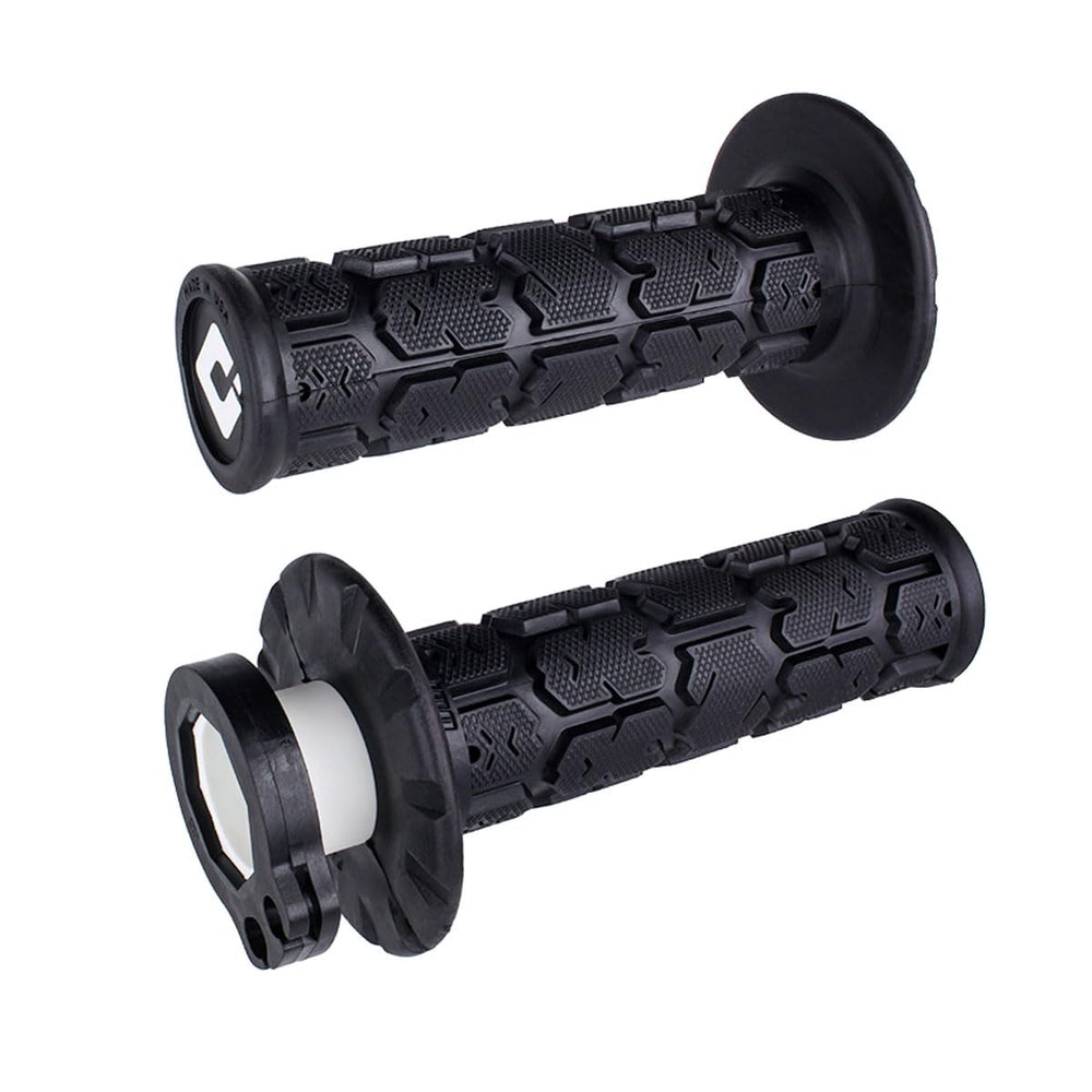 ODI Rogue MX grip set in black lock-on for secure installation on motocross handlebars.