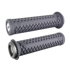 ODI Vans V2.1 MTB LockOn grips in grey with checker clamp provide secure grip and comfort on trails.