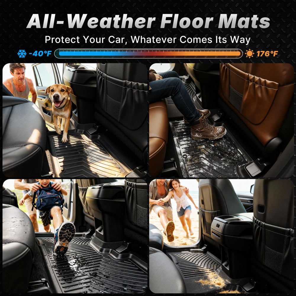 OEDRO floor mats, deep channel design, traps snow, mud, and water