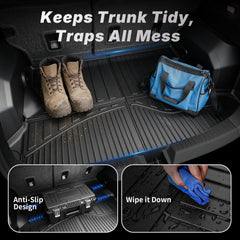 OEDRO Pacifica mats with raised edges to contain spills.