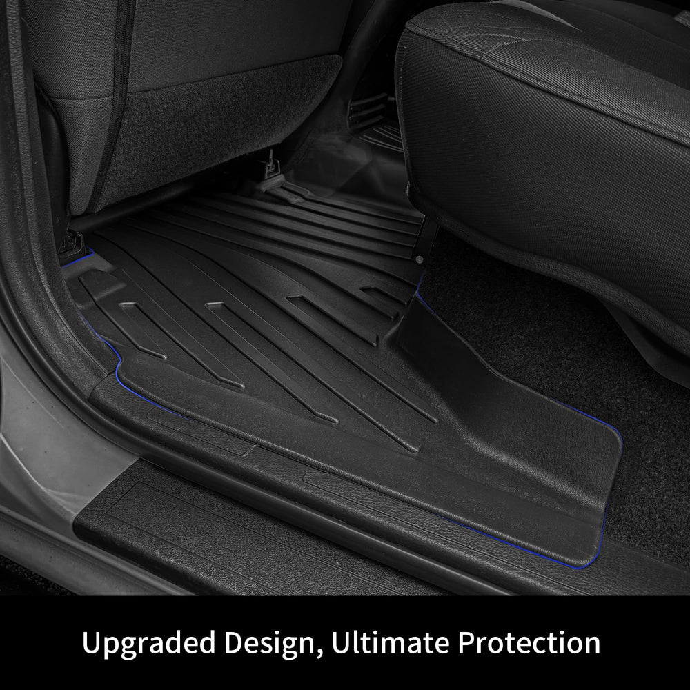 OEDRO floor mats for Tacoma featuring under-seat storage layout.