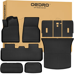 OEDRO Tesla Model Y Juniper front left floor mat showing precise fit and protection