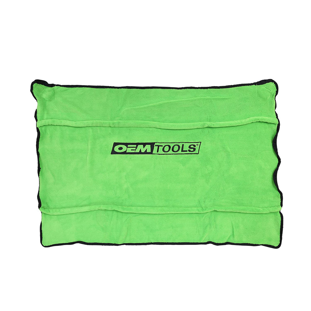 OEMTOOLS 24899 soft fender cover with corner magnets securing it during maintenance.