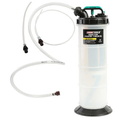 OEMTOOLS 24936 oil extractor reservoir showing spill-free design for clean oil changes