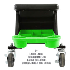 OEMTOOLS 24986 stable no-tip wheelbase supports safe mobility around cords.