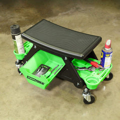 OEMTOOLS 24986 two locking casters secure the seat when needed.