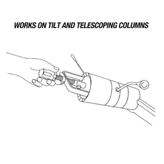 In-use view showing the tool easing lock plate snap ring removal during service