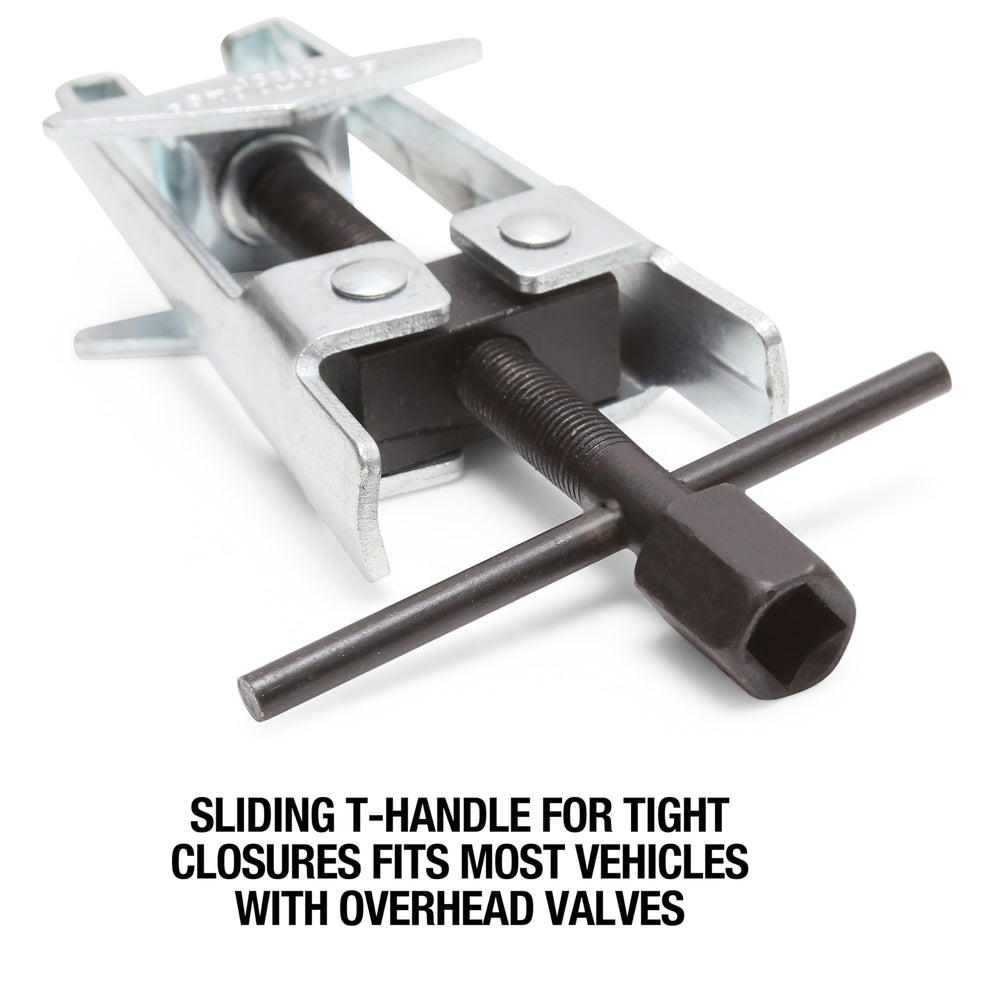 OEMTOOLS adjustable jaws grip springs securely for parallel compression on engines.