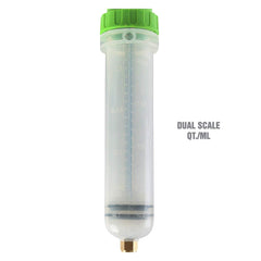 OEMTOOLS clear dual-scale cylinder lets you monitor volumes at a glance.