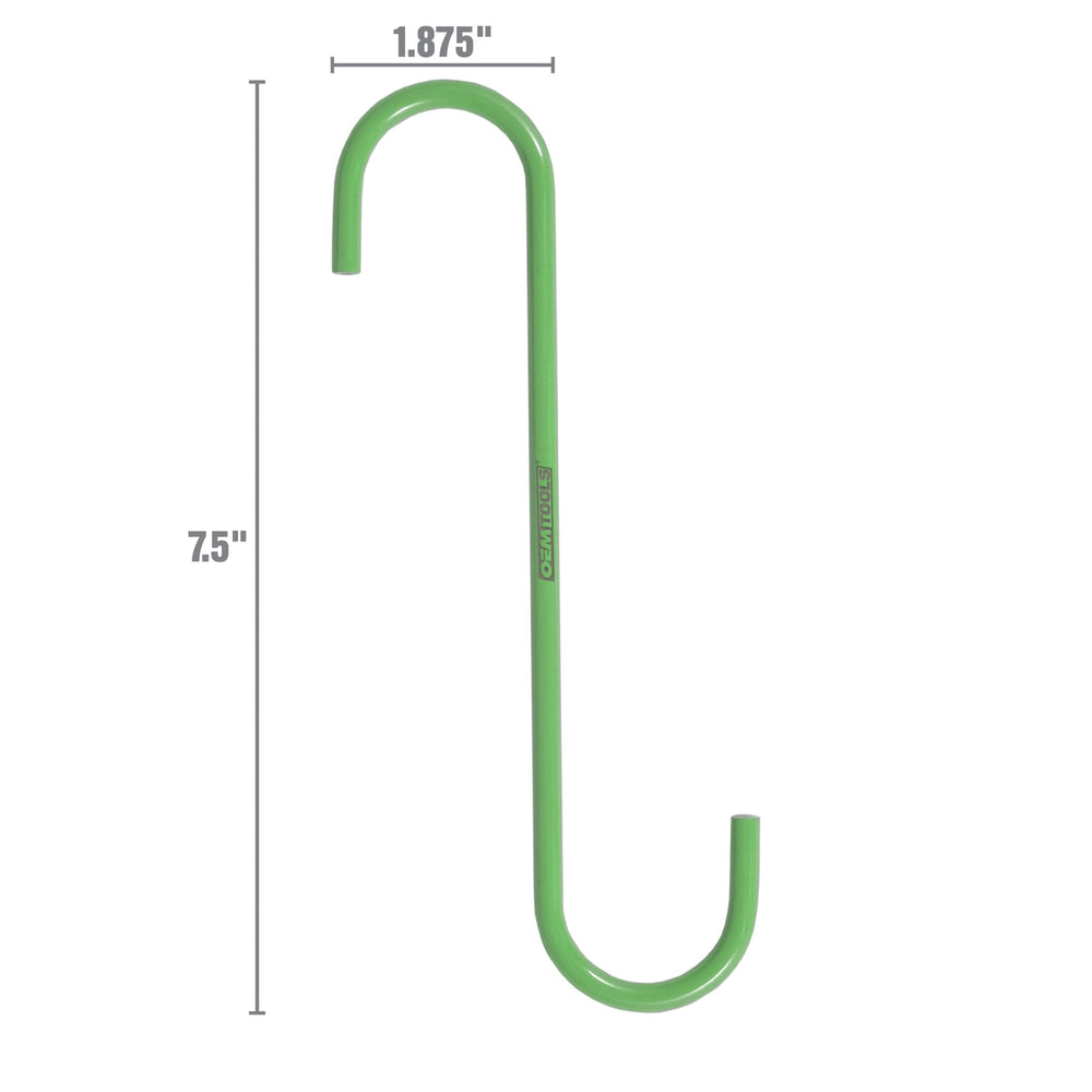 Hi-vis green OEMTOOLS hooks under a vehicle for visibility