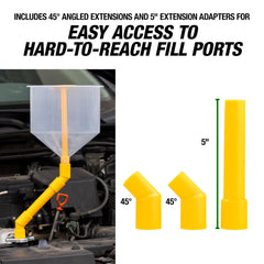 OEMTOOLS fluid stopper prevents drips after removing the funnel