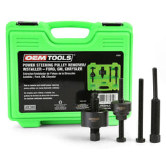 OEMTOOLS power steering pulley puller installer in green case for versatile vehicle work