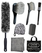 oesee 8PCS Pro Wheel Cleaning Kit with bendable Woolies brushes for precise rim access
