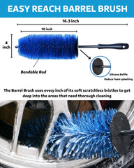 oesee bendable barrel brush reaches inside wheel barrels safely.