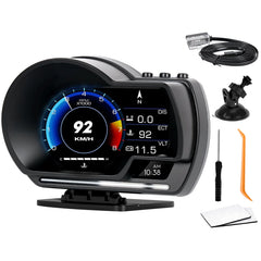 Ofeace OBD2 gauge display front view with clear HUD readout for safe driving