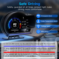 Ofeace speedometer display bright layout for day and night readability