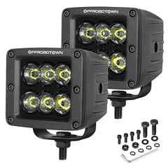 OFFROADTOWN LED Cubes with spot-beam reach for night driving
