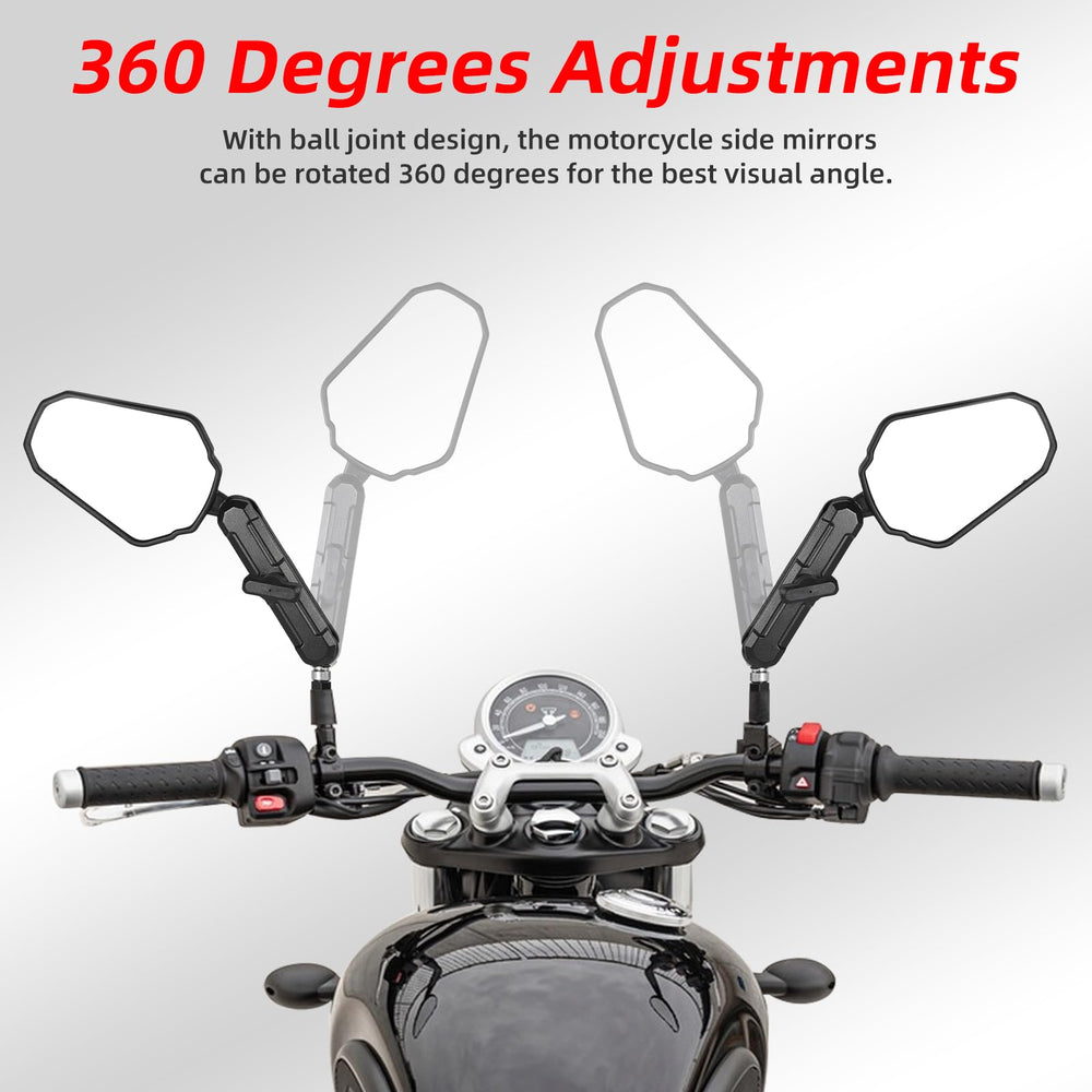 OFIG Adventure mirrors with 360-degree adjustability for precise angle.