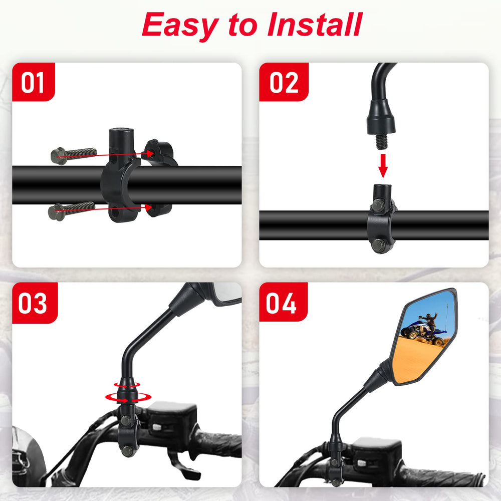 OFIG mirrors enhance rear visibility across motorcycles, ATVs, and snow vehicles