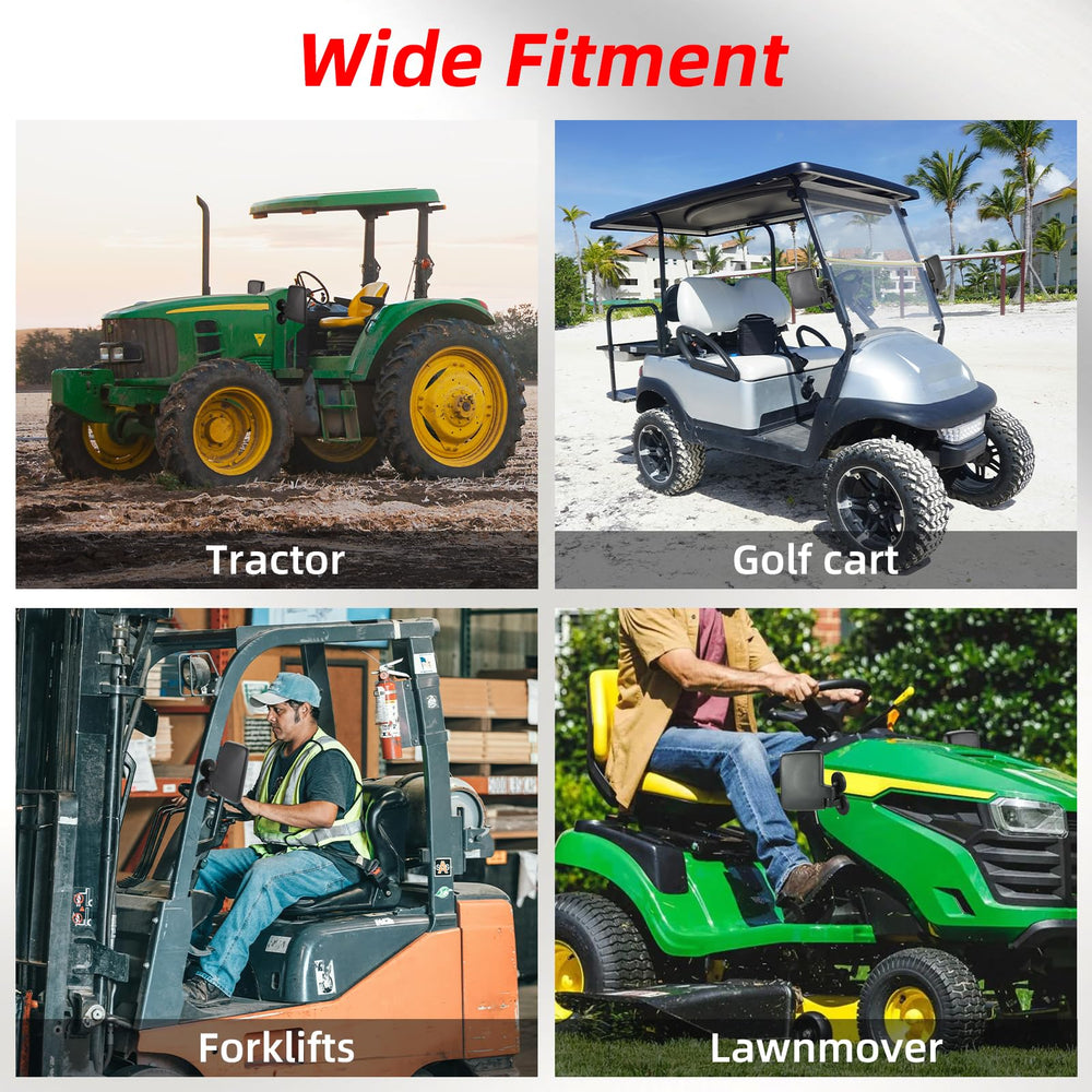 OFIG universal mirror fits tractors, golf carts, mowers for versatile use.