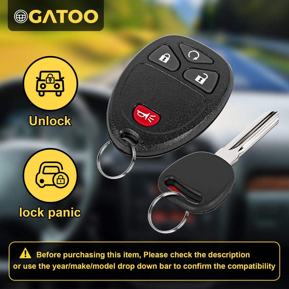 OGATOO key fob remote back view showing battery area
