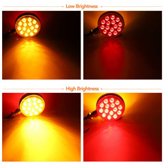 OGATOO round amber-red trailer light with clear lens for high visibility