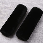 Ogland authentic sheepskin seatbelt pad in black offering cushioned comfort for long drives