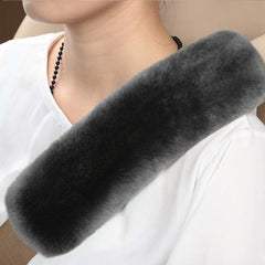 OGLAND authentic sheepskin seatbelt pad adds warmth and soft support