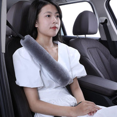 OGLAND plush wool seatbelt pad for adults and kids adds cozy support