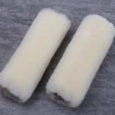 OGLAND seatbelt pad cream white, soft Merino wool cushions shoulders during driving