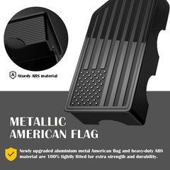 Aluminum flag top adds rugged aesthetics and patriotic touch.
