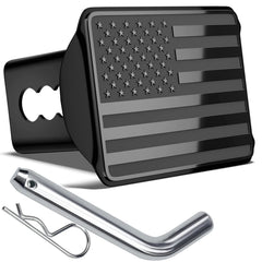 OGYE heavy American flag hitch cover front view protects the hitch and shows pride.