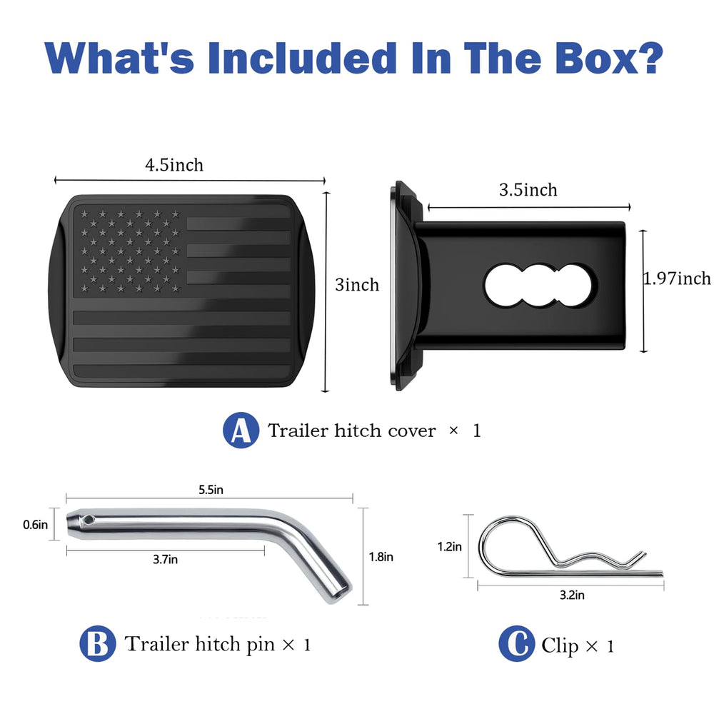 OGYE patriotic hitch cover kit enhances ride style and protection.