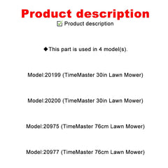 Model verification ensures a precise fit for Toro TimeMaster owners.