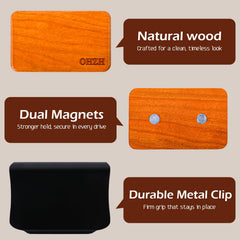 OHZH visor clip with magnetic backing shown for secure placement
