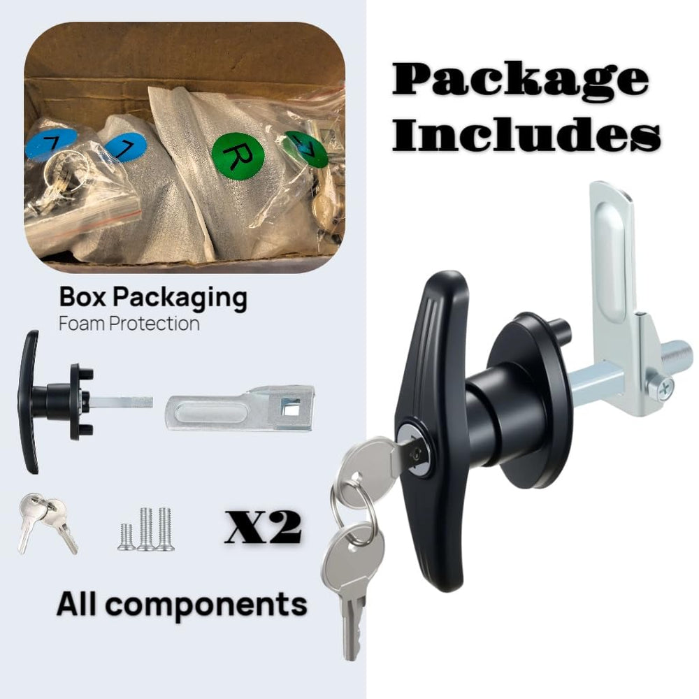 Ojeemii truck cap lock left T-handle close-up reveals robust zinc alloy.