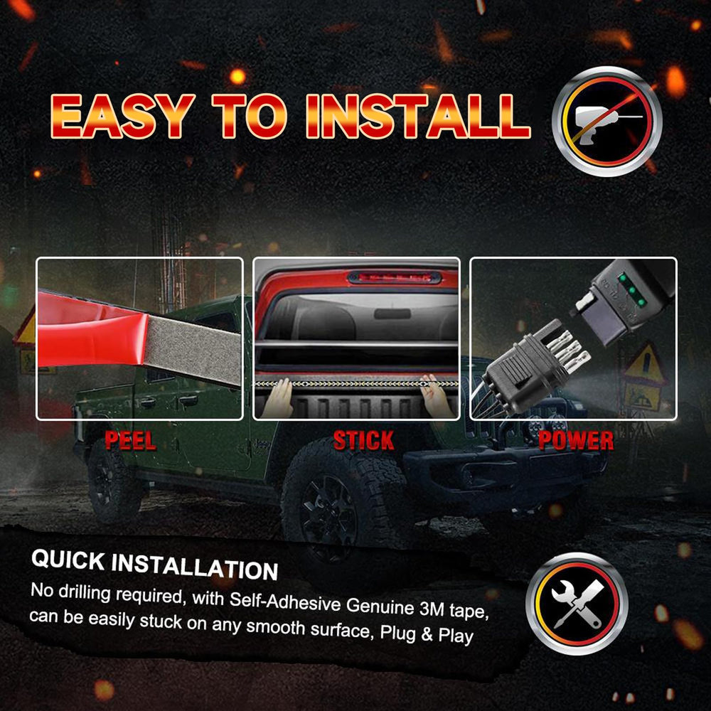OJJ strong adhesive backing allows fast mounting on flat surfaces.