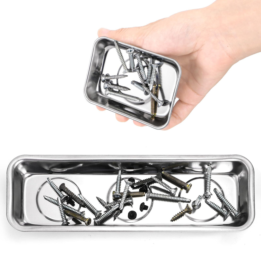 Okllen magnetic tray attached to a metal surface with strong hold.