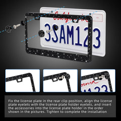 OKLPF bling-frame included tools and screws simplify installation for quick setup.