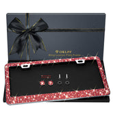 OKLPF Bling license plate frame with crystal rhinestones enhances style and protects your plate.