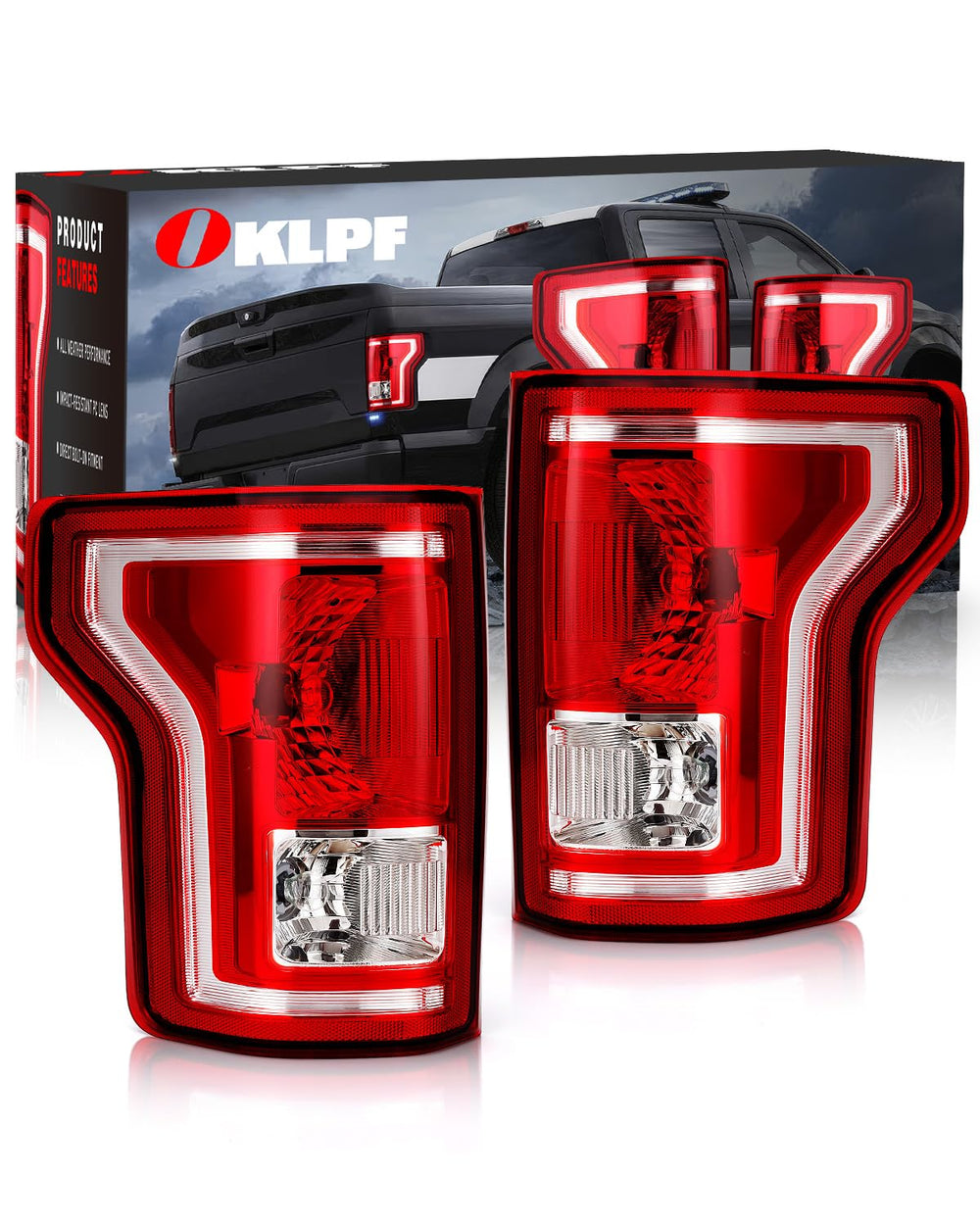 OKLPF rear brake tail light left side for 2015-2017 Ford F-150, easy plug-and-play.