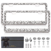 OKLPF rhinestone frame with diamond detail adds luxe sparkle to your ride