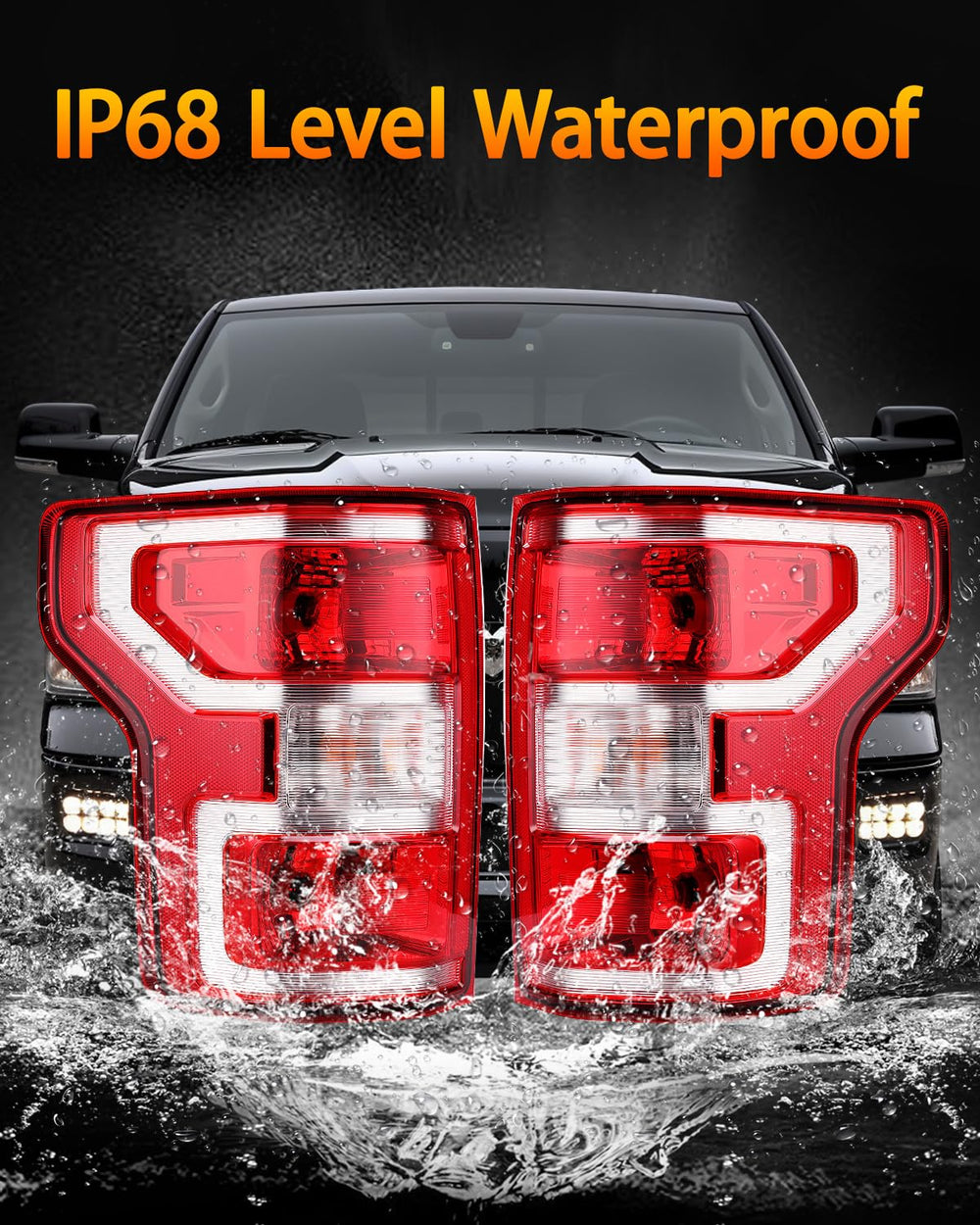 OKLPF taillight bulbs harness included for Ford F-150 plug-and-play.