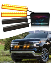 OKLSG LED Amber Grill Light on Silverado front grille adds style and daytime visibility.