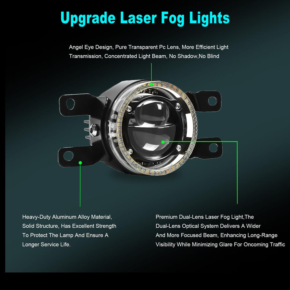 Laser fog light beam penetration demonstrating long-distance visibility