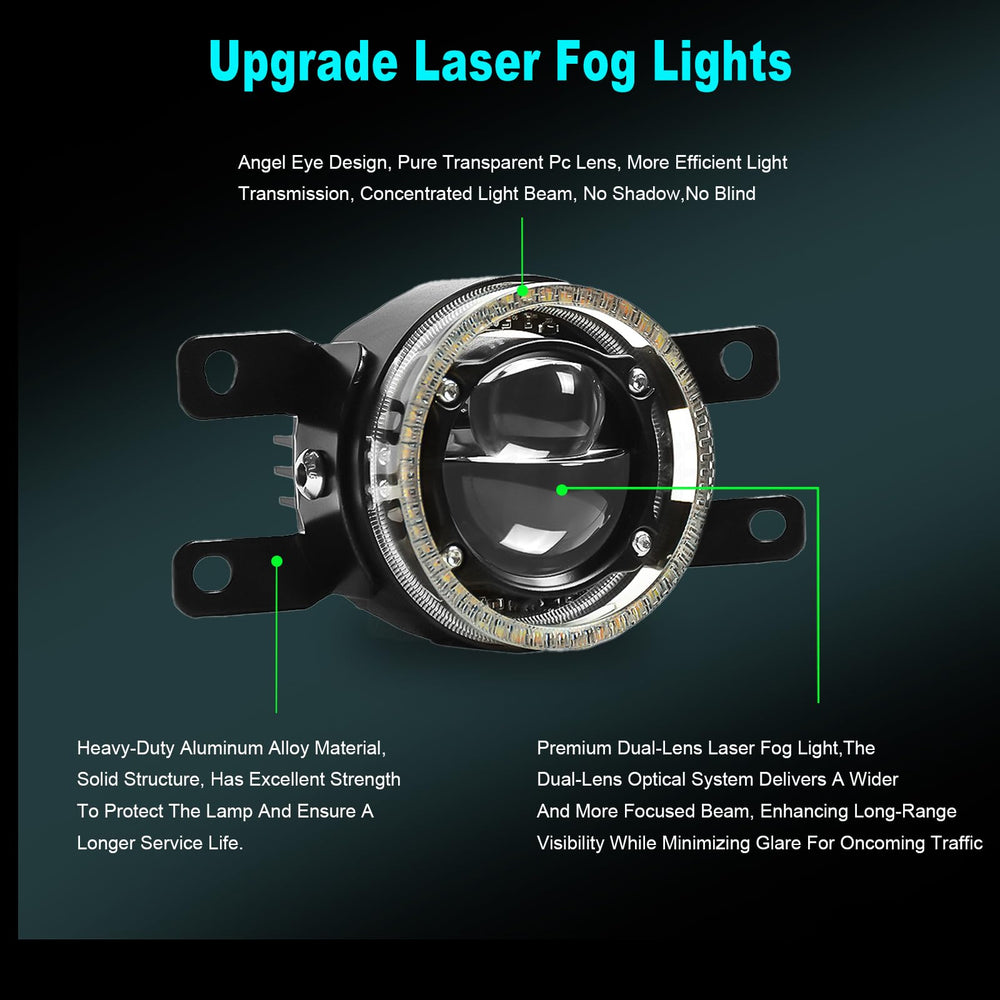 OKSIWA laser fog light showcases DRL and mode switching for safer driving.