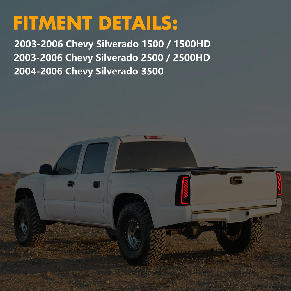 OKSIWA tail light with dynamic turn signals in action for Silverado 2003-2006