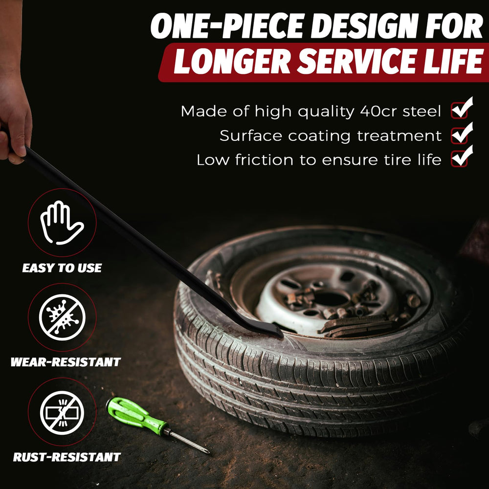 Olaismln tire bar black powder coating resists rust and friction during use.