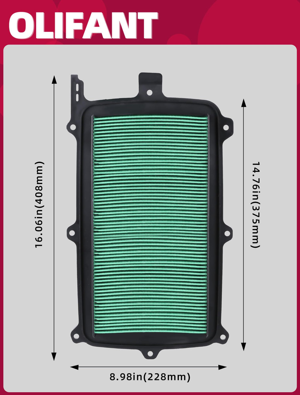 OLIFANT air filter media close-up for Talon fit