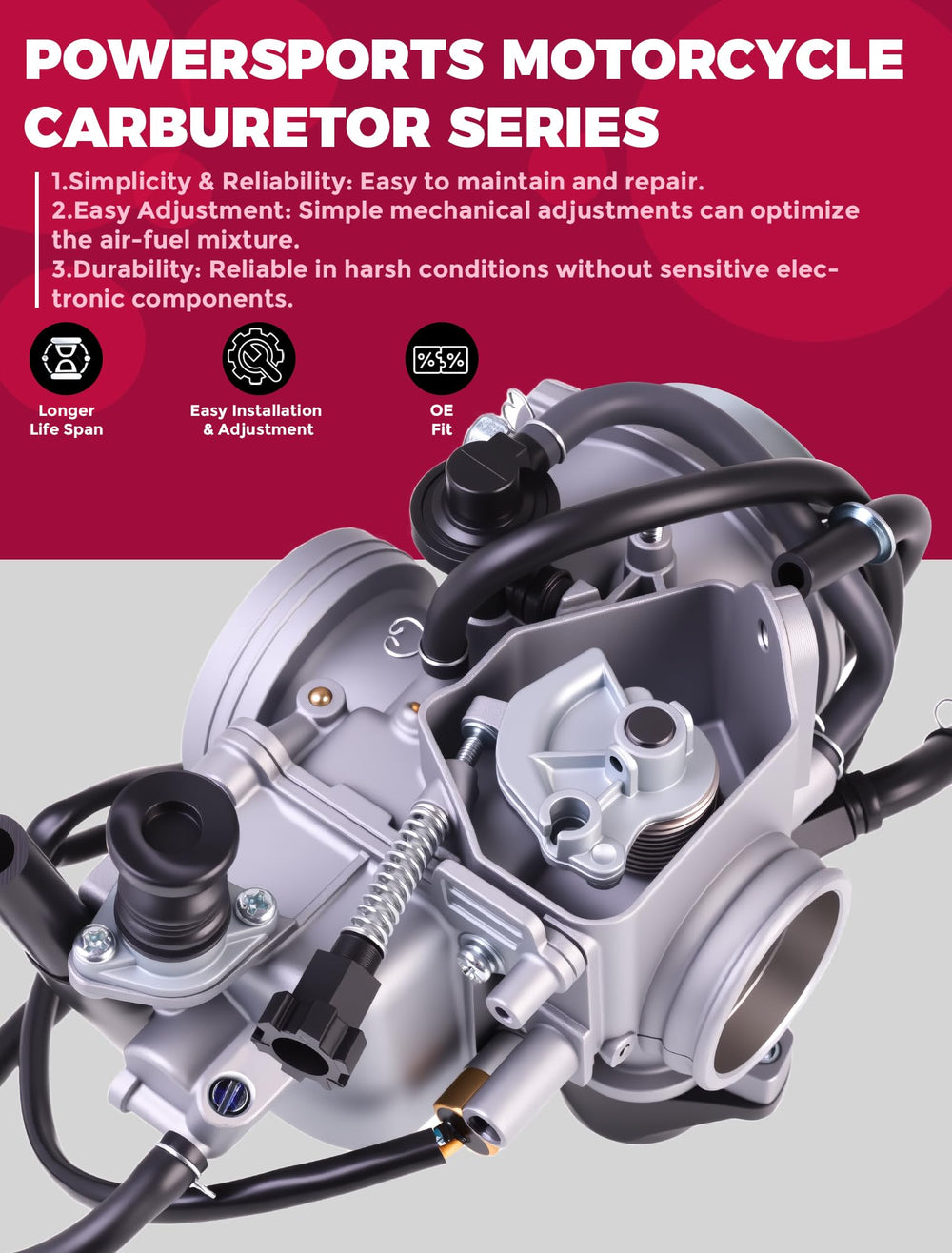OLIFANT carburetor for Honda Foreman 500; air filter mount compatibility.